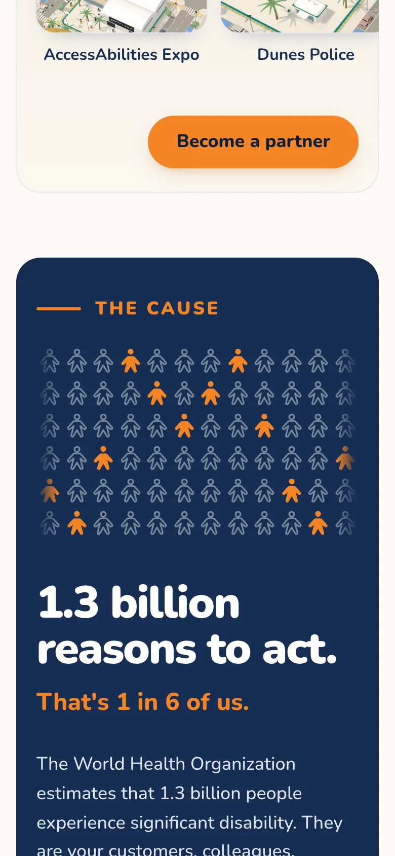 Further down on a phone: 1.3 billion reasons to act, That's 1 in 6 of us
